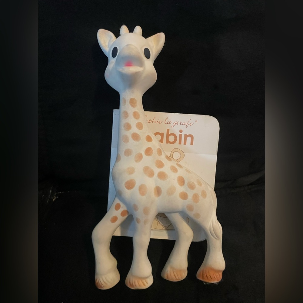 Sophie the giraffe and book Gabin